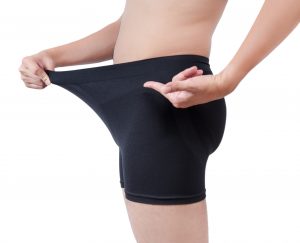 man checking for ppp in his briefs